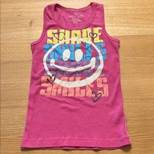 Faded Glory Pink Smiley Face Tank Top